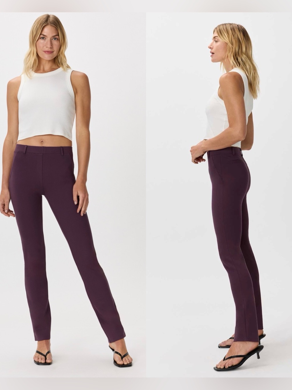Quince Ultra Stretch Ponte Straight Leg Pants in Dark Orchid Purple , XL